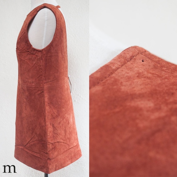Tobi Shifting Sides Rust Suede Shift Dress NWT - Picture 5 of 6